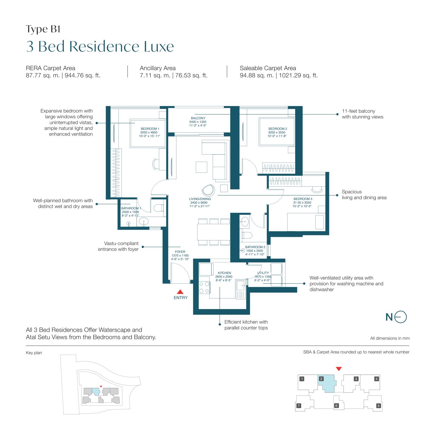 3 BHK Floor Plan
